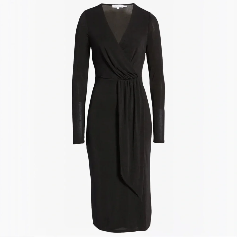 Good American Shimmer Long Sleeve Faux Wrap Dress - M - Picture 15 of 16